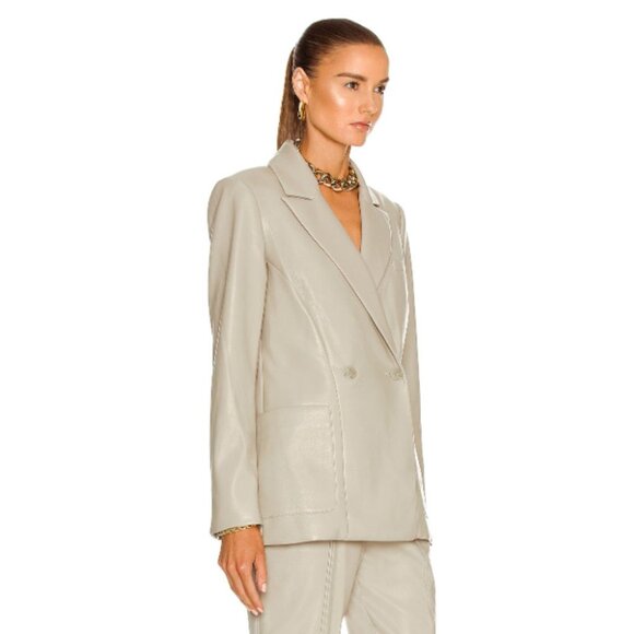 JONATHAN SIMKHAI Raelynn Vegan Leather Oversized Blazer size medium - Picture 3 of 15